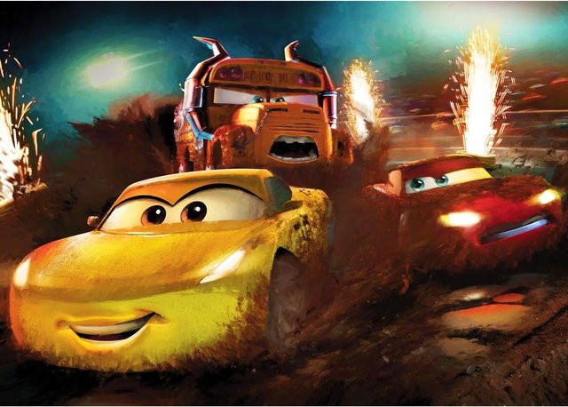 Disney Fototapete Cars Vlies in Gelb Rot und Blau B: 350 cm, H: 250 cm - Bild 1
