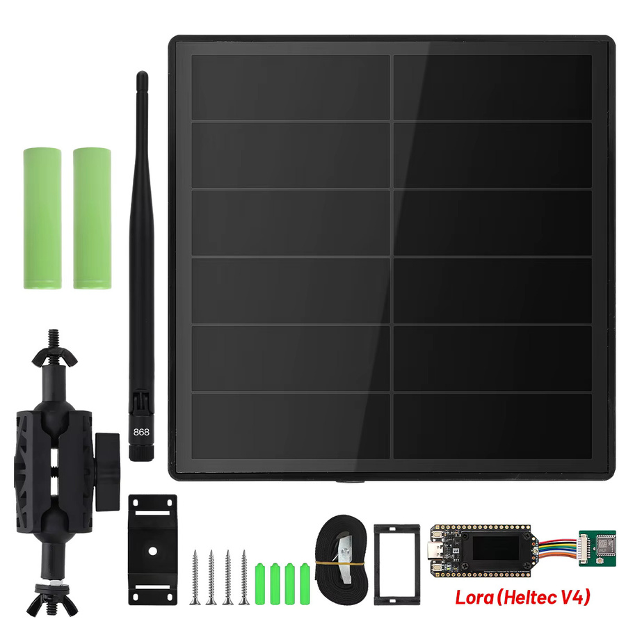 Heltec Outdoor Meshtastic Solar-Knoten mit GPS-Modul, ESP32 LoRa V4 Meshcore Repeater, 5W Solarpanel, WiFi, Bluetooth und BLE in Schwarz - Bild 5
