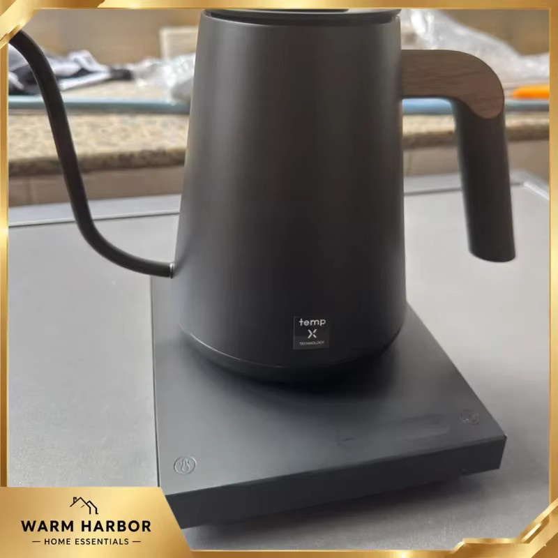 Timemore Fish Pro-X Elektrischer Schwanenhals-Wasserkocher aus Edelstahl mit Temperaturregelung, 0,9 l, Silber/Schwarz - Bild 6