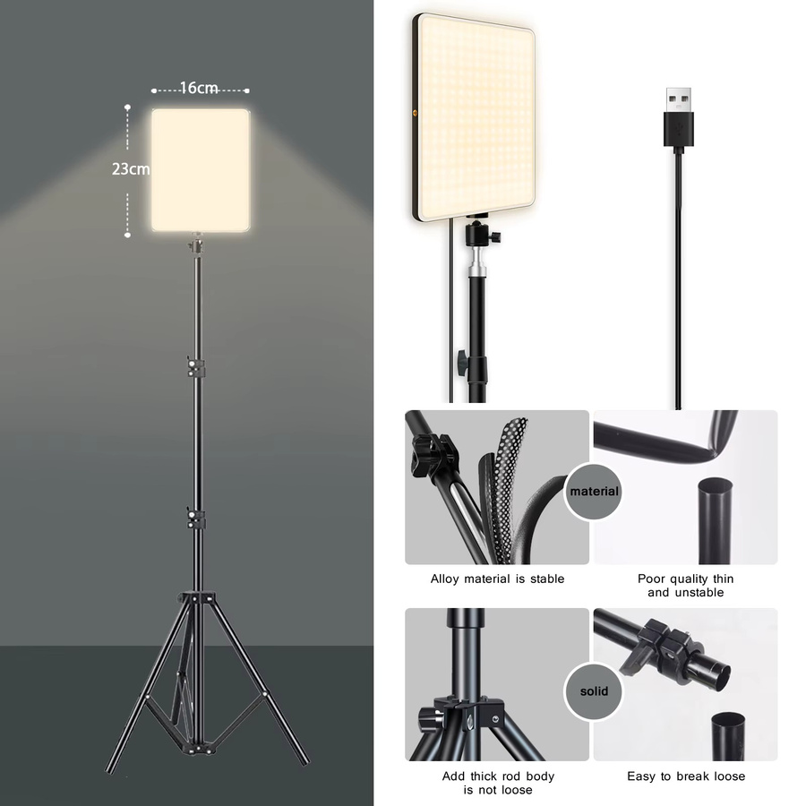 BTFOOR LED-Videoleuchten mit Stativ für Fotostudio, Live-Streaming und Konferenzfotografie - Bild 2