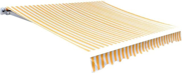 Furnicato Markisenbespannung aus Polyester in Sonnenblumengelb und Weiß, B: 25 m, H: 3 m - Bild 1