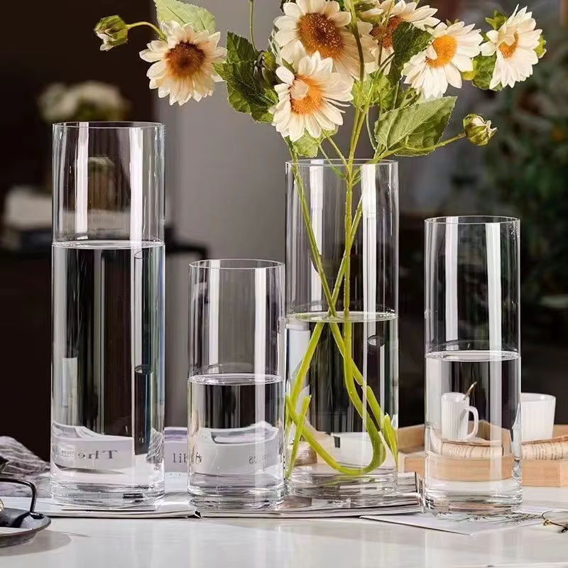 ACRDKK Glasvase für Hydrokultur und Schnittblumen, zylindrisch und transparent, Dekoration für Desktop und Schlafzimmer, B/T/H: 5,5 x 5,5 x 10 cm - Bild 5