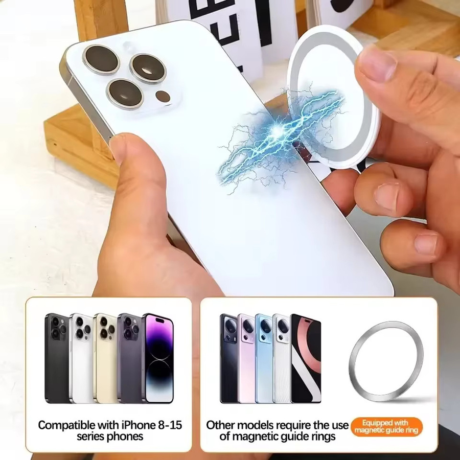 Magnetische Silikon-Handyhalterung mit Saugnapf als universeller Mini-Handyständer in Weiß - Bild 5