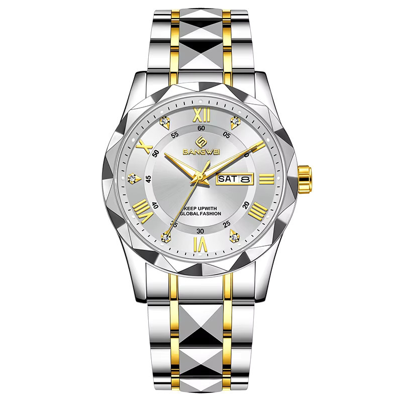 BANGWEI Armbanduhr Quarz, Edelstahl, Bicolor, Herren - Bild 7
