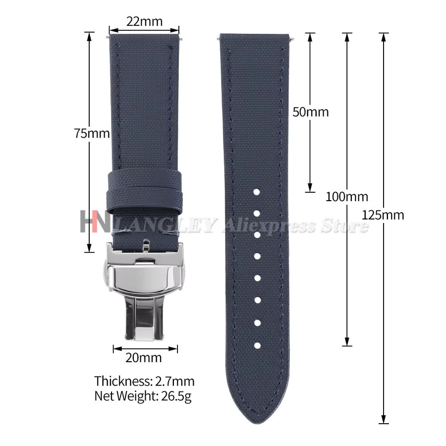 Uhrenarmband langley, Nylon, Textil/NATO, Herren, 20mm 22mm - Bild 3