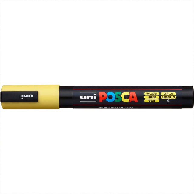 uni POSCA-Marker PC-5M Permanentmarker mit Pigmentfarbe in Gelb, Strichbreite 1,8-2,5 mm - Bild 1