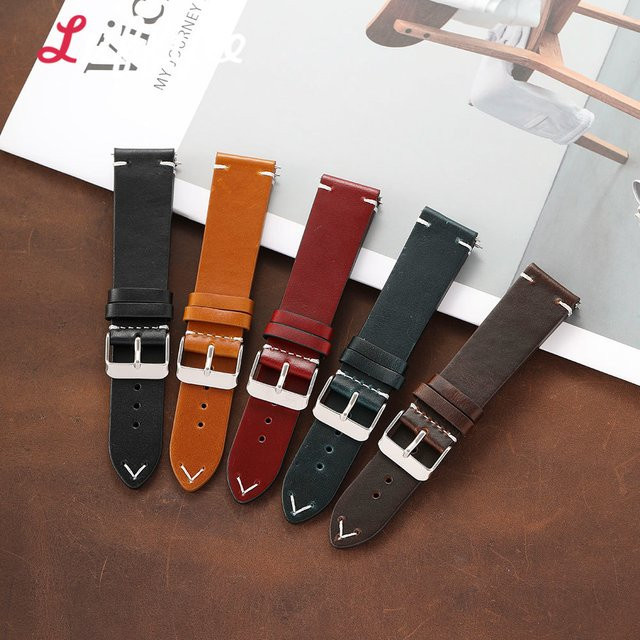 luffyte Uhrenarmband Leder, Schwarz, Herren - Bild 1