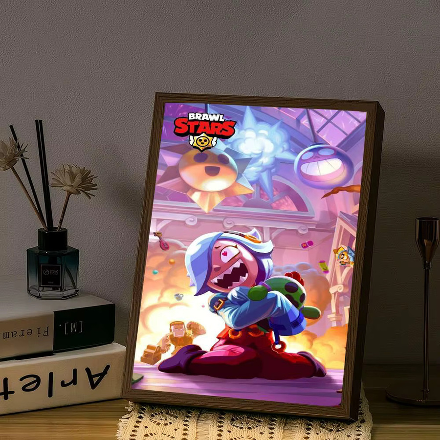 Brawl Stars Anime Klebeposter aus Retro Kraftpapier für dein Zimmer oder Café, Mehrfarbig, B/H: 15 x 15 cm - Bild 5