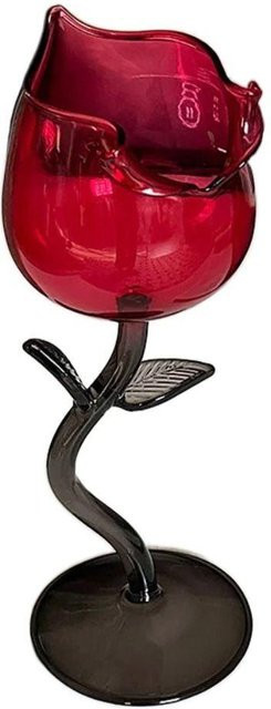 Jianyou Rosenkelch für Rotwein, Champagner und Rosé in Schwarz und Rot aus Glas - Bild 1