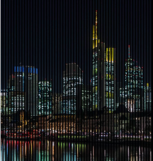 FN Acustico Akustikplatte Frankfurt 1 Bunt aus PET und MDF mit modernem Design, H x B x T: 2.400 x 2.253 x 19 mm - Bild 1