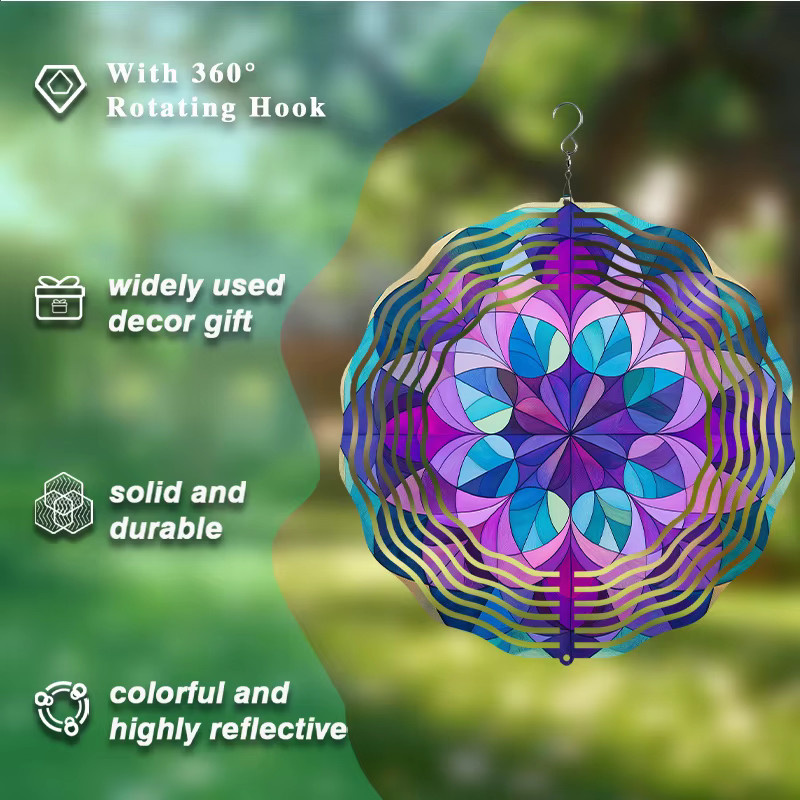 VISTA Metall-Windspinner in Multicolour mit geometrischem Design und 360 Grad Rotation, Durchmesser: 25,4 cm - Bild 3