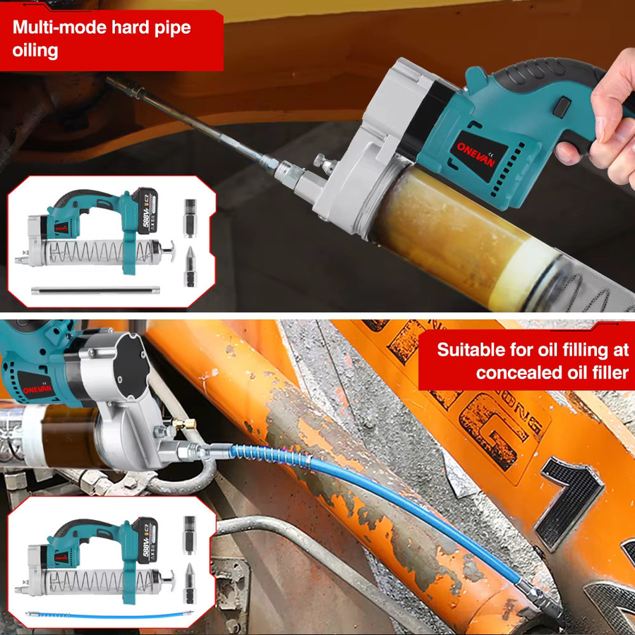ONEVAN Bürstenlose elektrische Schmiermaschine Schmierpistole für Autos und Elektrowerkzeuge kompatibel mit Makita 18V Akku - Bild 5