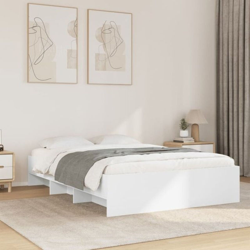 Vidaxl Einzelbett Bettgestell aus Holzwerkstoff in Weiß B/L: 120 x 190 cm - Bild 1