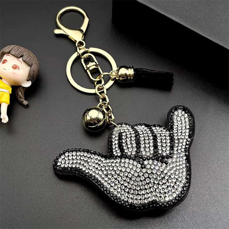 AFAWA Schlüsselanhänger, Rock-Geste, Strass-Quaste, Unisex - Bild 3