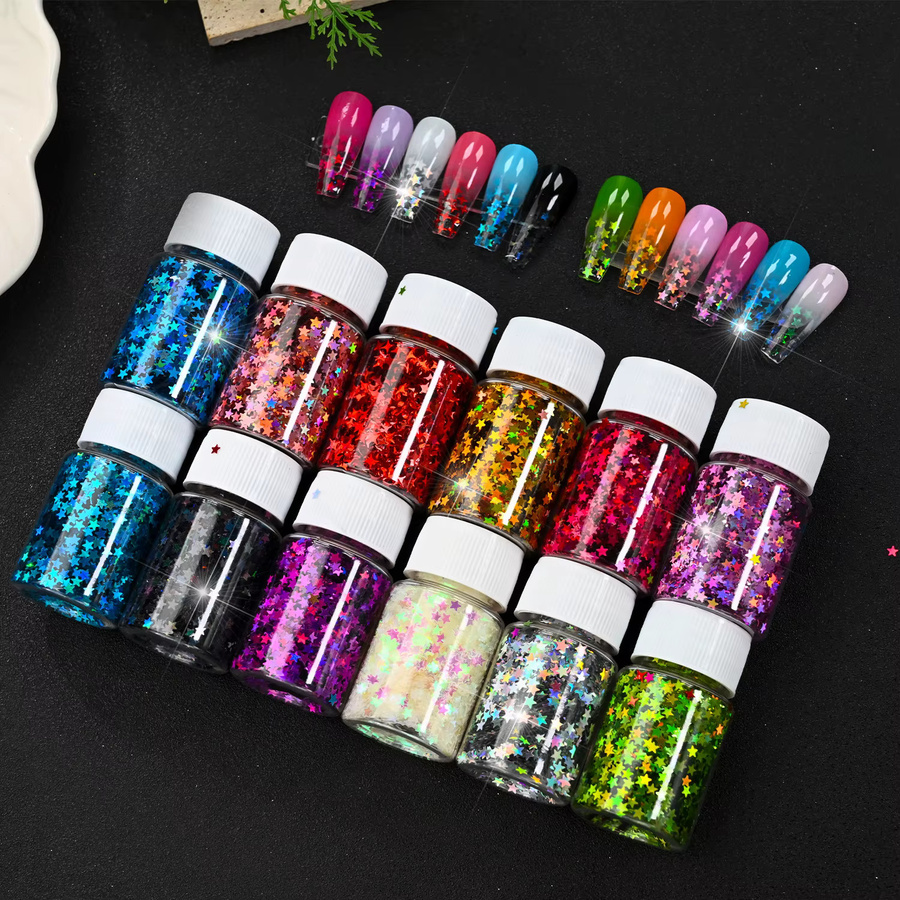 MAFANAILS Nagelglitzer Stern-Pailletten, 7g, Holographisch, Glänzend - Bild 4