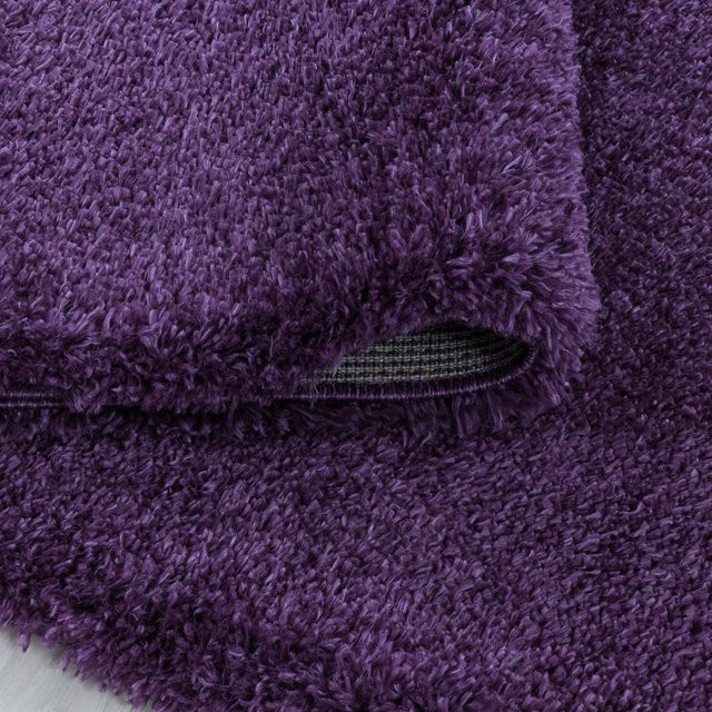 Kadima Design Hochflorteppich SALZACH, einfarbig, Violett, Durchmesser: 200 cm - Bild 1