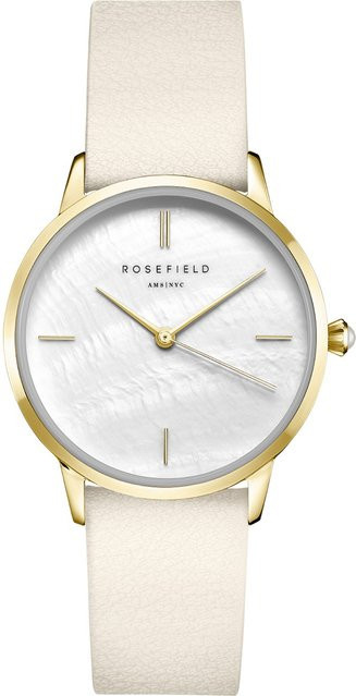 Rosefield Damenuhr, Quarz, Leder, 36 mm, Roségold, Weiß - Bild 1