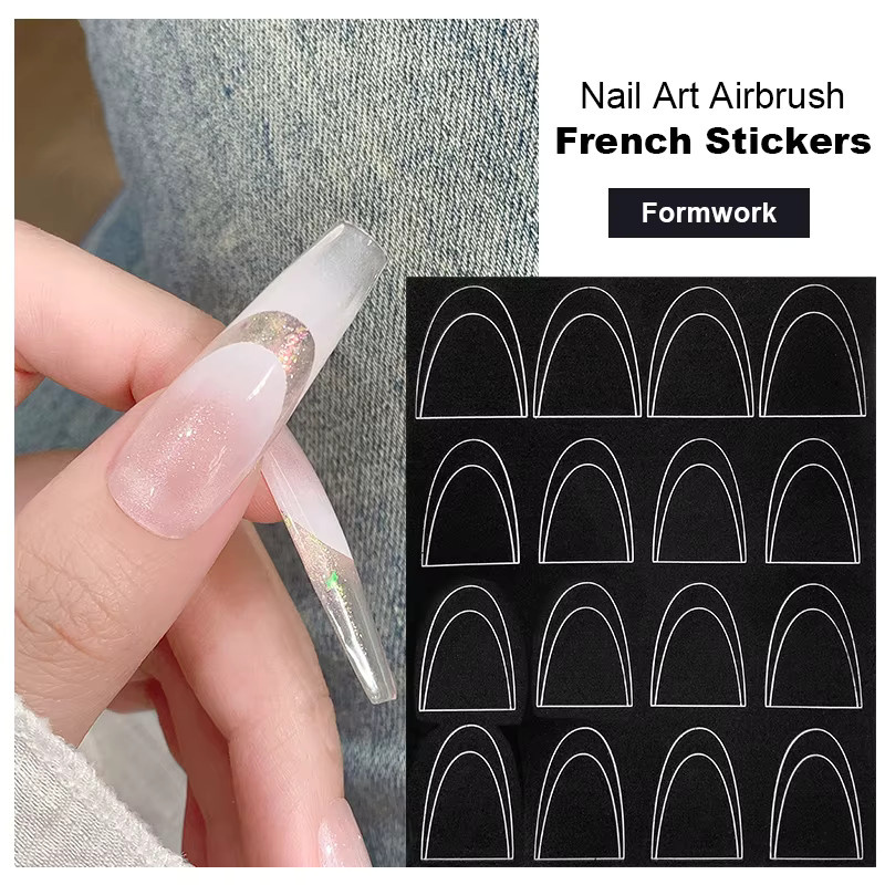 KANIU French-Tip-Nagelsticker, selbstklebende Mehrfach-Kurven-Schablonen - Bild 2