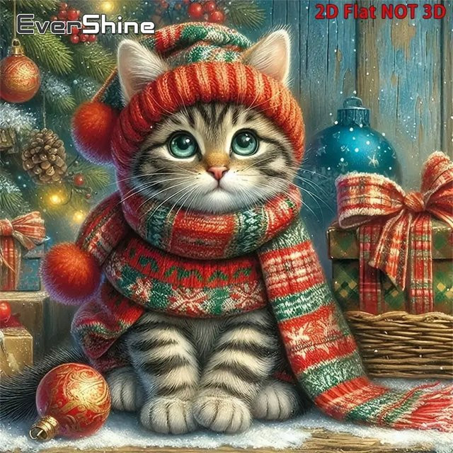 Evershine DIY Diamant Stickerei Katze Tier Malerei, Bunt / Mehrfarbig - Bild 1
