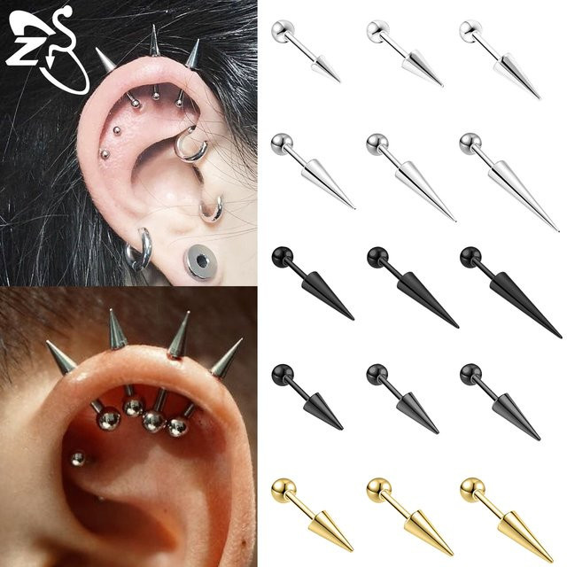 ZS Ohrstecker Edelstahl, Spike Form, Unisex - Bild 1