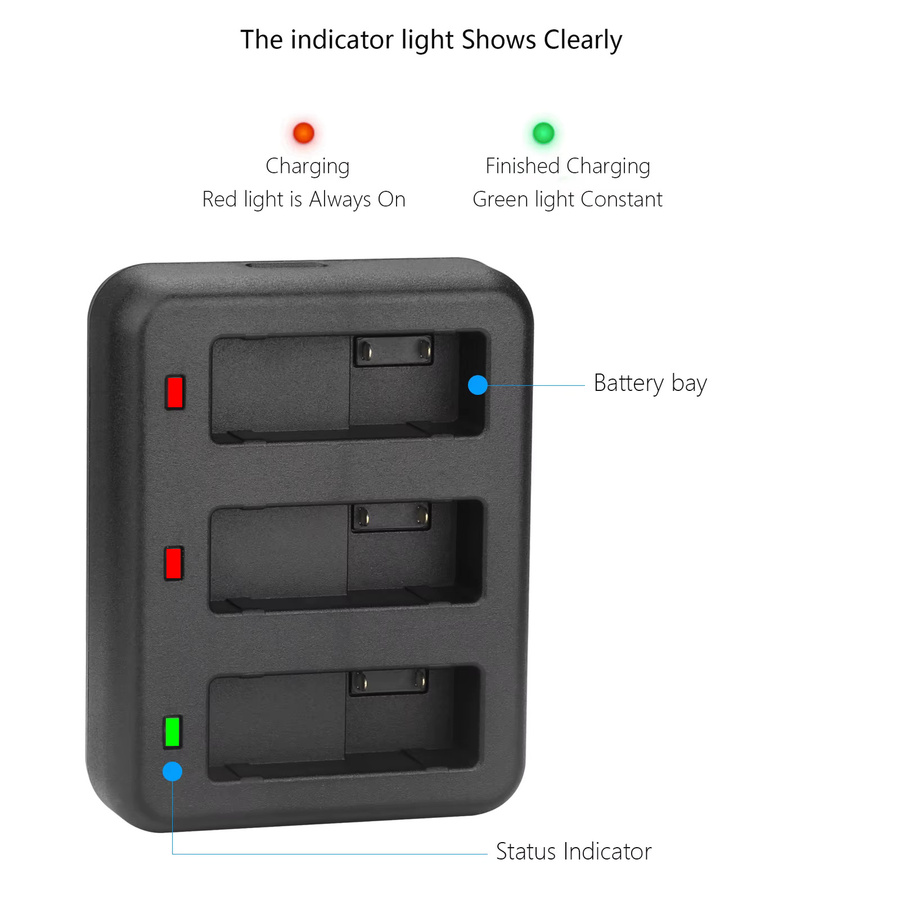 DJI USB-C Akku-Ladestation für Osmo Action 6/5 Pro/4/3 in Weiß - Bild 2