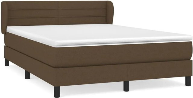 vidaXL Boxspringbett mit Matratze in Dunkelbraun, Hybridbett mit Taschenfederkern, B/T/H: 140 x 190 x 200 cm - Bild 1