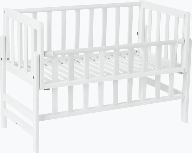 Geuther Beistellbett Betty aus Massivholz in Weiß im Skandi-Look, B/T: 90 x 45 cm - Bild 1