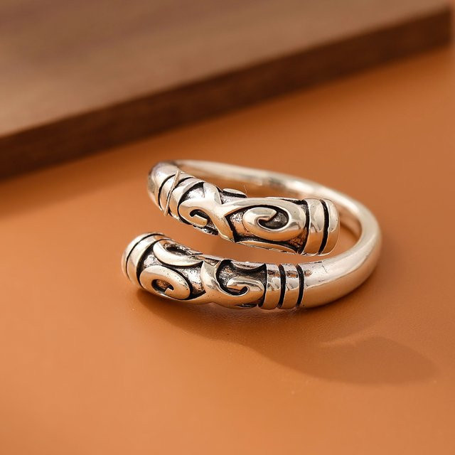 Ring 925 Sterling Silber, Gold, Wukong Wolke Muster, Damen - Bild 1
