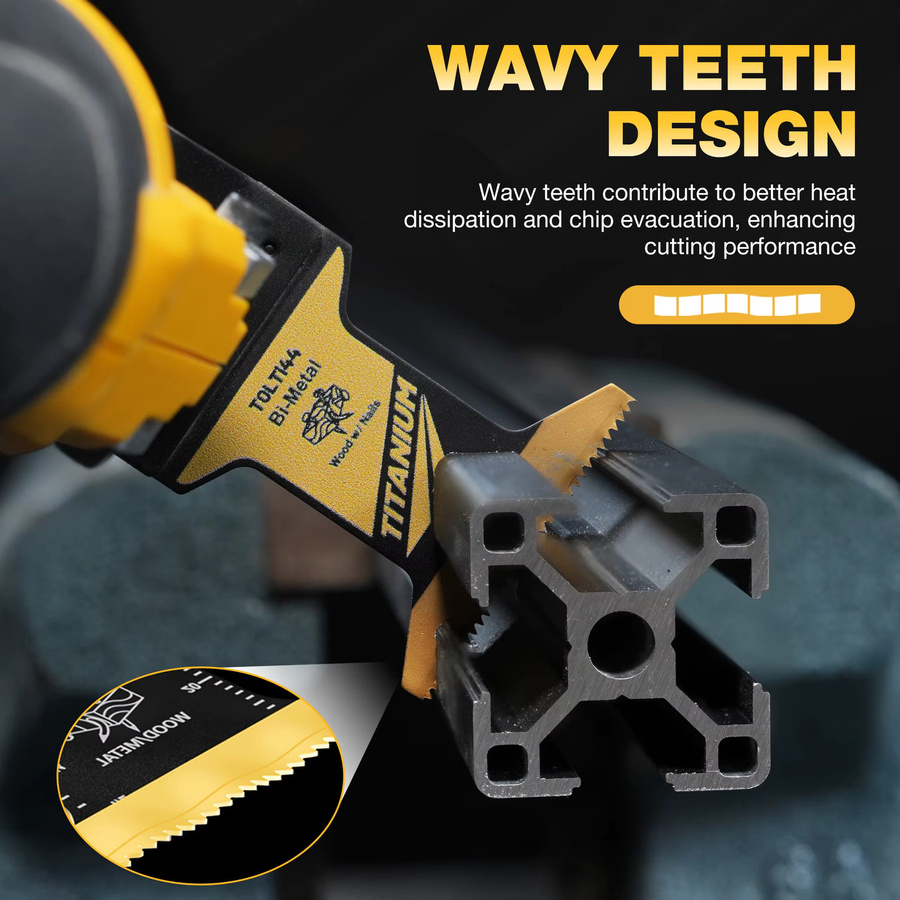 TOLESA 3-teiliges Set Bi-Metall Oszillierende Sägeblätter aus Titan für Metall und Holz - Bild 5