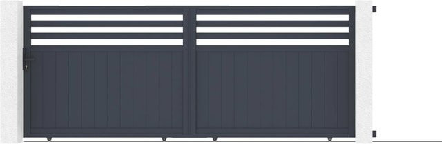 Casanoov Elektrisches Schiebetor Nevis aus Aluminium in Grau inklusive Schiebetorantrieb Ranger C300, B/H: 400 x 160 cm - Bild 1