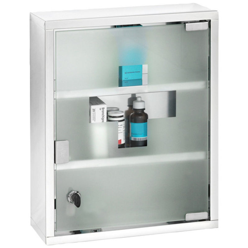 WENKO Medikamentenschrank für das Badezimmer aus Edelstahl und Glas, Silber, B/H/T: 30 x 40 x 12 cm - Bild 4