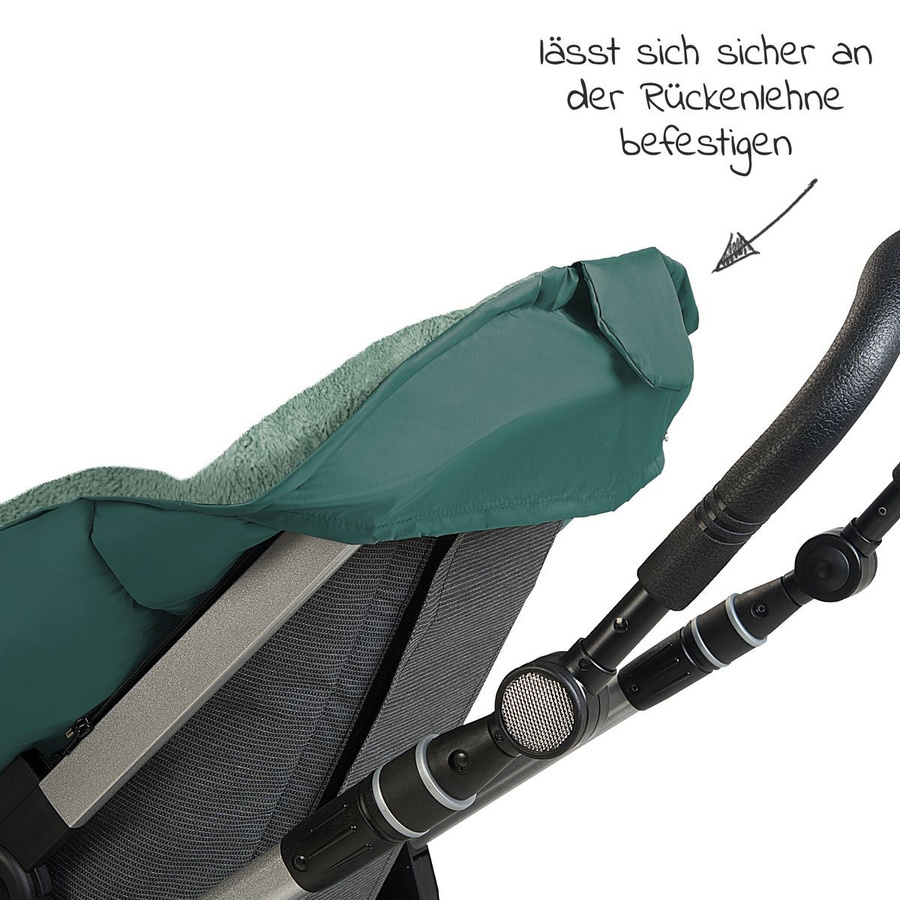 Odenwälder Fleece-Fußsack Gino-cs für Kinderwagen, Sportwagen und Buggy in Cosy Green - Bild 4