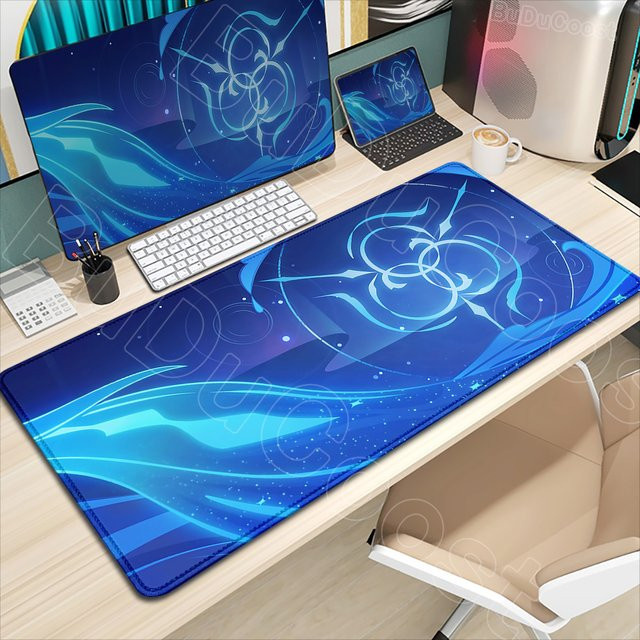 BuDuCoost Neuvillette Genshin Impact Anime-Mauspad XXL mit HD-Druck als Schreibtischunterlage für Gaming und Computer-Tastaturzubehör - Bild 1