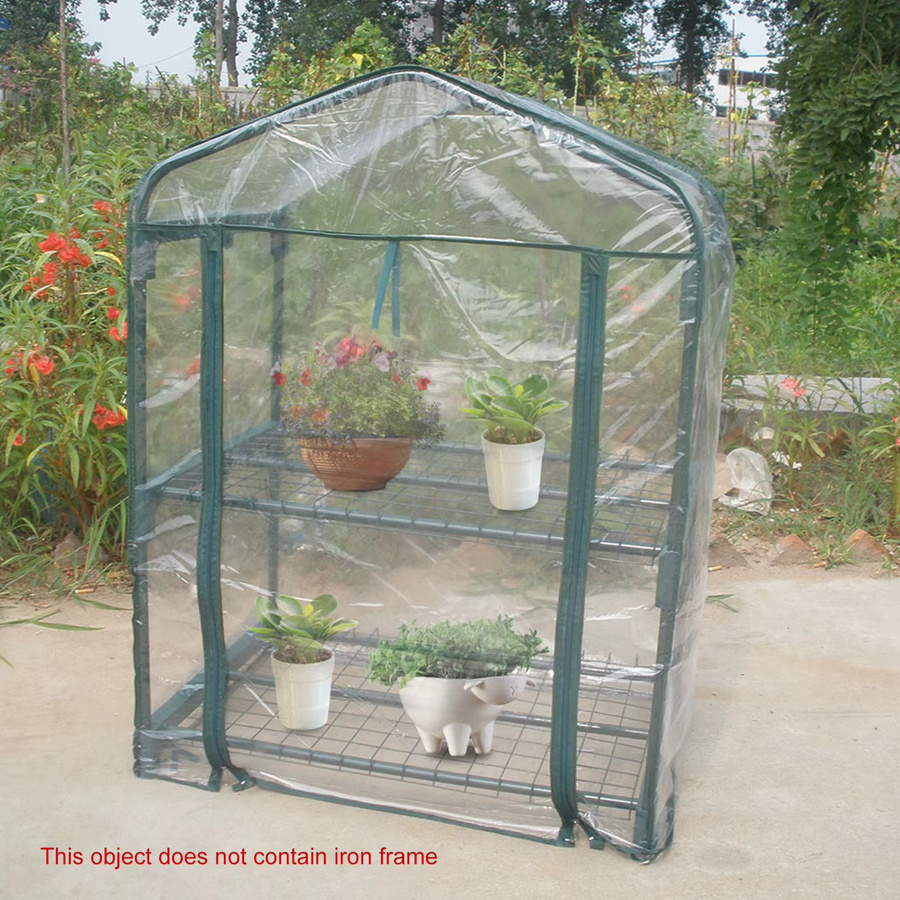 Fdit Tragbares Mini-Gewächshaus in Transparent für Blumenpflanzen und Gartenarbeit ohne Ständer - Bild 2