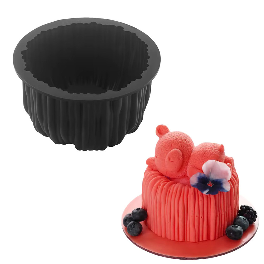 Silikonform für Mousse-Kuchen und Schokolade in Kerzenform, rund, Durchmesser: 10,16 cm, Höhe: 7,0 cm, erhältlich in Weiß oder Schwarz - Bild 2