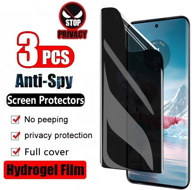 3er-Pack Privatsphäre Hydrogel-Displayschutzfolie für Vivo IQOO Z9 Turbo, Endurance Z10 Lite Turbo Pro Plus, Z10x und Z10R in Transparent - Bild 1