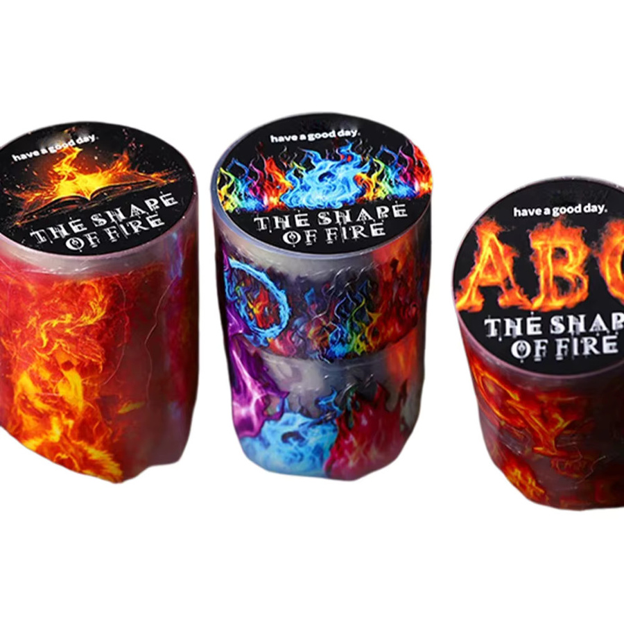 Mr.Paper Dekoratives PET-Klebeband The Shape of Fire mit Flammen- und Buchstaben-Motiv, Multicolour, Länge: 200 cm - Bild 2
