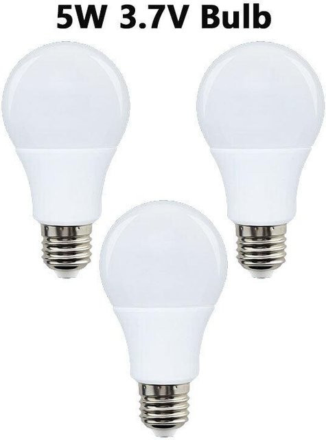 YJMP Super Lighting E27 LED Niederspannungs-Glühbirne 3.7V 5W Kugelförmige Energiesparlampe in Weiß - Bild 1