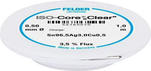 Felder ISO-Core Clear SAC305 Lötzinn Spule Sn96,5Ag3Cu0,5 Durchmesser: 0,5 mm - Bild 1