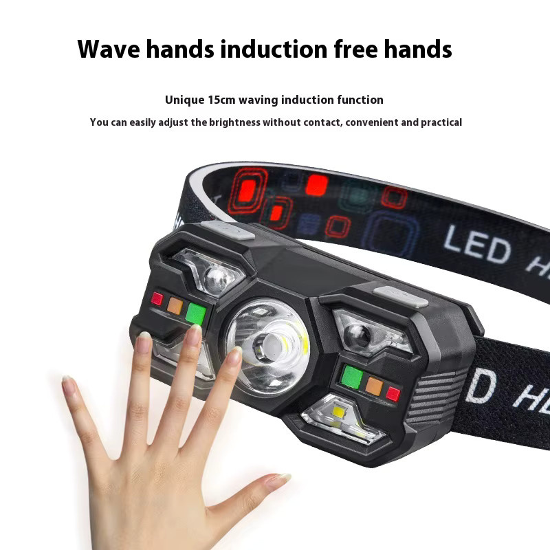 ESMARTER Mini Sensor Scheinwerfer mit Bewegungsmelder und Induktionsfunktion, wiederaufladbare Notfall-Lampe für Outdoor und Angeln, Schwarz/Rot - Bild 5