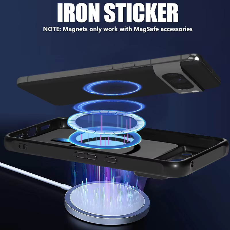 Astronauten Magnetische TPU Schutzhülle für Google Pixel 9 Pro XL 9 Pro 8 Pro 7 Pro 9A 8A 7A in Schwarz - Bild 4