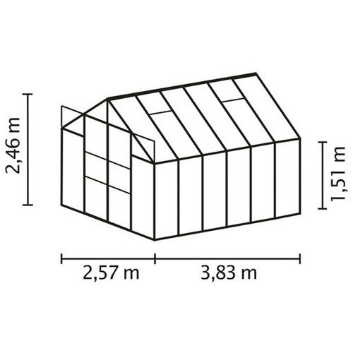Vitavia Gewächshaus Uranus 9900 HKP Schwarz B: 257 cm, T: 383 cm - Bild 4