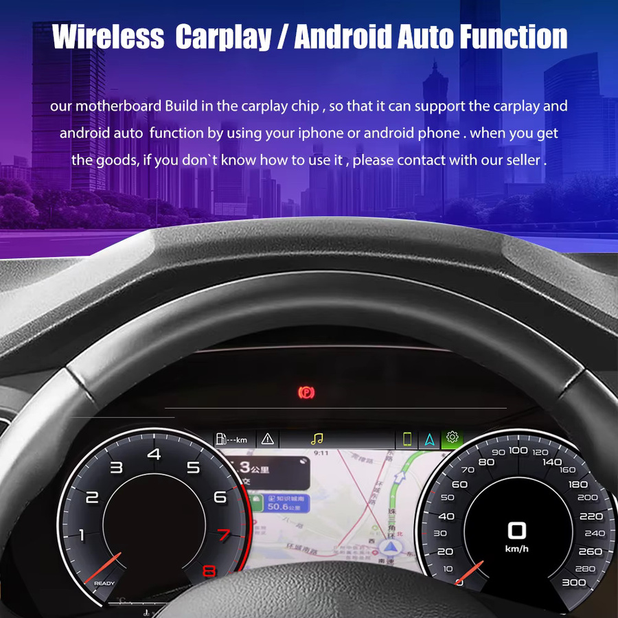 Navidigital Virtuelles Cockpit Dashboard für Audi A6 C7 und A7 2012-2018, 12,3 Zoll LCD-Panel mit Carplay und HDMI, Schwarz - Bild 2