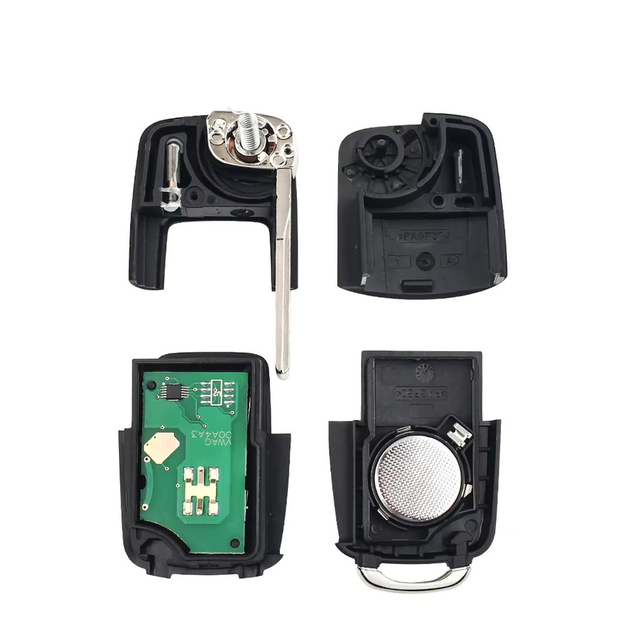 KEYYOU Auto Fernbedienung Schlüssel für Volkswagen VW Golf 5 6 Jetta Passat Tiguan Polo Ibiza Leon Toledo 434 MHz ID48 in Schwarz - Bild 3