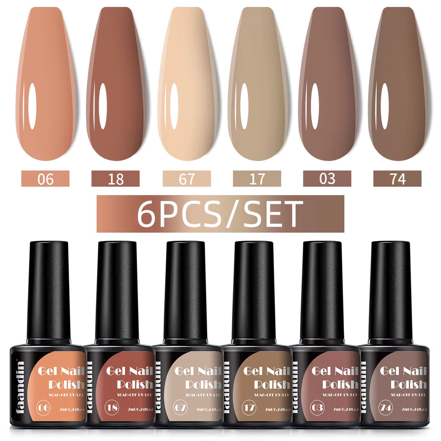 Faandin Nagellack-Set, Perlmutt-Effekt, 6 Flaschen - Bild 2