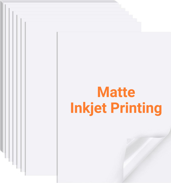 A4 Premium Matt-Vinyl-Aufkleberpapier für Tintenstrahldrucker, wasserfest und reißfest, Weiß - Bild 1