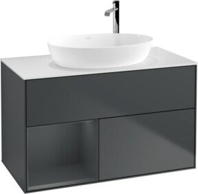 V&B Waschtischunterschrank Finion 100 mit Wandbeleuchtung, lackiert, Breite: 100 cm, Höhe: 50,1 cm, Tiefe: 50,1 cm - Bild 1