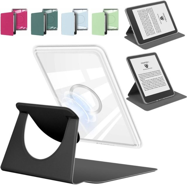 Auto Wake/Sleep E-Reader-Hülle für Kindle Paperwhite 12. Generation 2024, 7 Zoll, Colorsoft, magnetisch, abnehmbar und verstellbar, Schwarz - Bild 1