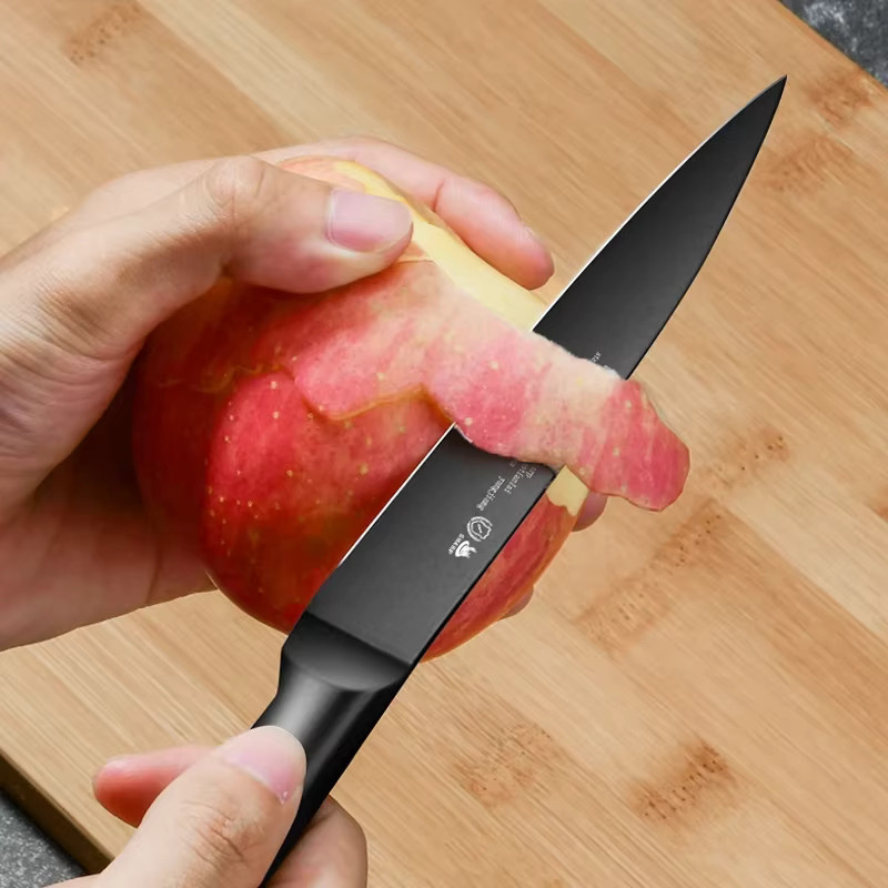 PTIEB Obstmesser-Set aus Edelstahl in Schwarz, scharfes Mehrzweck-Küchenmesser zum Schneiden von Obst - Bild 2