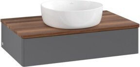 V&B Waschtischunterschrank Antao mit Beleuchtung, Anthrazit lackiert, B/T/H: 80 x 50 x 19 cm - Bild 1